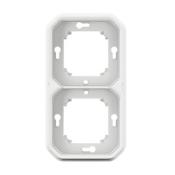 Support plaque encastré 2 postes horizontaux ou verticaux Plexo - Blanc