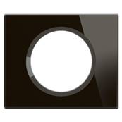 Plaque 1 Poste Verre Onyx Noir