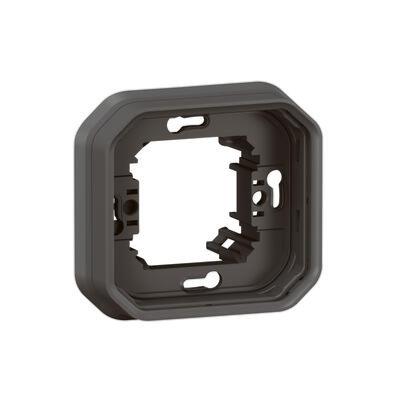 Support plaque encastré 1 poste Plexo composable - Anthracite