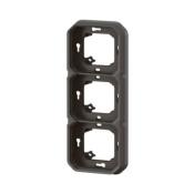 Support plaque encastré 3 postes horizontaux ou verticaux Plexo - Antracite