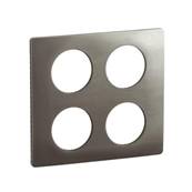 Plaque 2X2 Postes Acier Satine