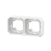 Support plaque encastré 2 postes horizontaux ou verticaux Plexo - Blanc