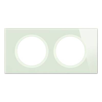 Plaque 2P Verre Opale Blanc