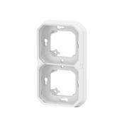 Support plaque encastré 2 postes horizontaux ou verticaux Plexo - Blanc