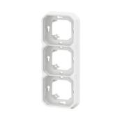 Support plaque encastré 3 postes horizontaux ou verticaux Plexo - Blanc