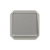 Poussoir inverseur lumineux Plexo 10A composable - Gris