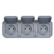 3x2P+T f/b hor gris saillie