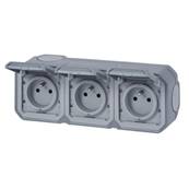 3x2P+T f/b hor gris saillie