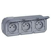 3x2P+T f/b hor gris saillie